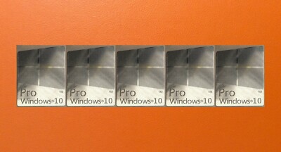 5 PCS Sticker for window 10 Pro Badge Logo Decal Silver Chrome 16mm x ...