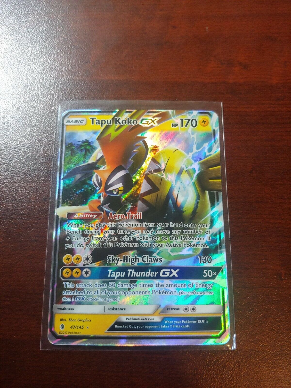 Pokémon Card - Tapu Koko GX - 47/145 - NM - Ultra Rare