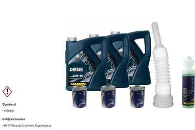15L MANNOL Motoröl SAE 15W-40 DIESEL inkl. Additiv Auslaufschlauch Reiniger