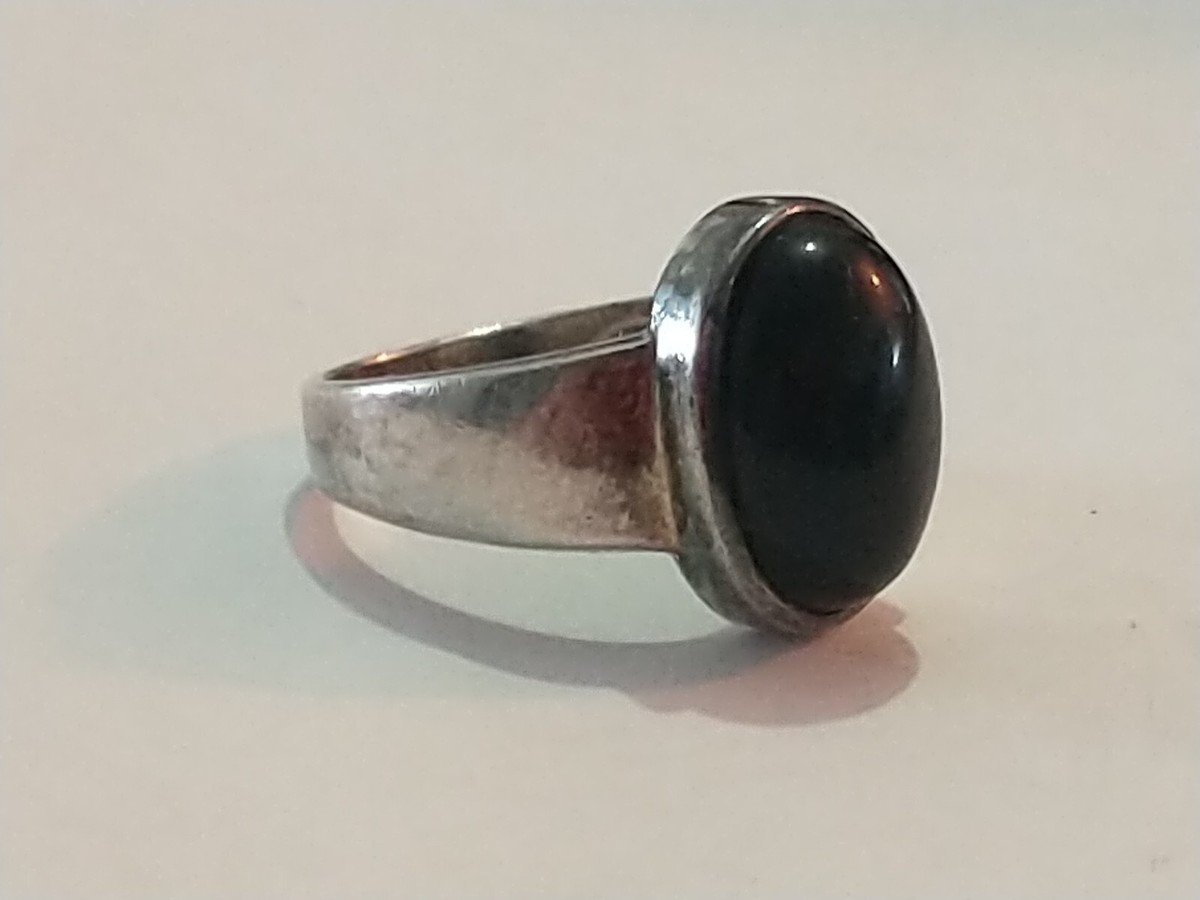 本日のみ40s vintage onyx 9k ring Vintage Black Onyx Sterling Silver Ring Size 7 | eBay