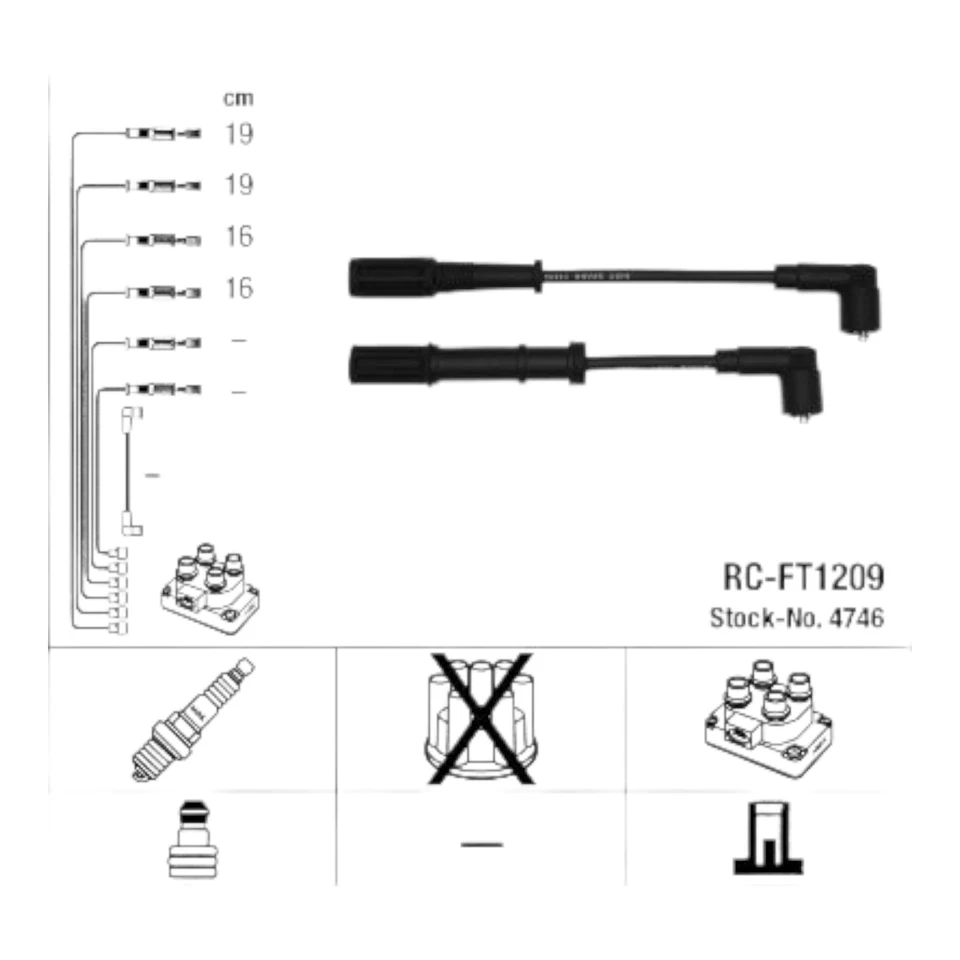 Kit Cavi Candele Fiat Grande Punto 1.4 Gpl Natural Power 500 Panda Ypsilon NGK - Image 2 of 4