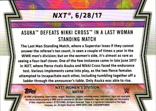 2018 Topps WWE Women's Division Memorable Matches and Moments #NXT-10 Asuka - Imagen 2 de 2