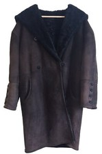 Vintage Nicole Farhi Chocolate Brown Shearling 100% Sheepskin Fur Coat 90s
