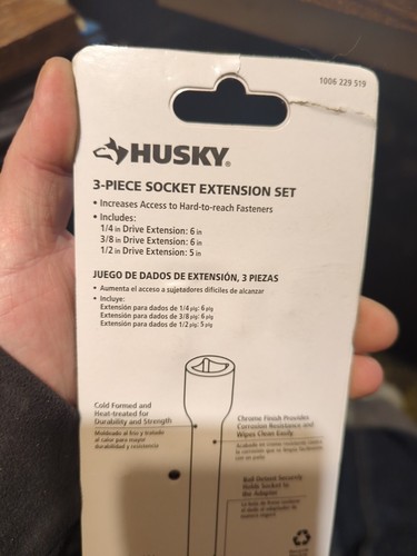 Husky 3-Piece Socket Extension Set 1/4” 3/8” 1/2” - 1006229519 - New in package - Imagen 5 de 11