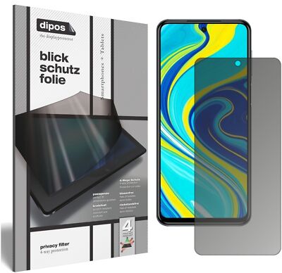 Schutzfolie für Xiaomi Redmi Note 9 Pro Max mit Sichtschutz Blickschutz Folie