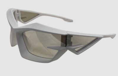 $600 Givenchy Women's White Wrap Cat-Eye Sunglasses Shades Size 69-17-140