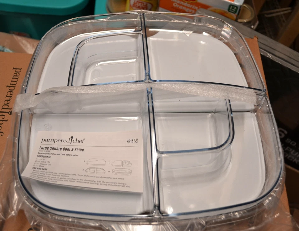 Pampered Chef LARGE Square COOL & SERVE - Chills for hours - Tailgaiting Snacks - Image 4 of 4