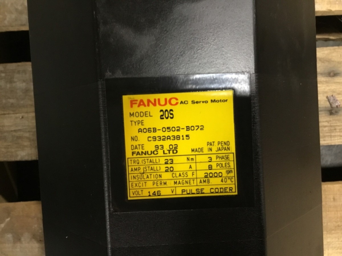 Fanuc Model 20S AC Servo Motor A06B-0502-B072 #05C8PR4 | eBay