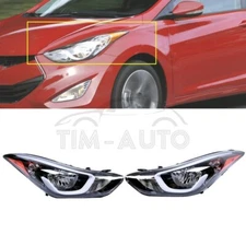 For 2014 2015 2016 Hyundai Elantra Pair Headlight Assembly Left +Right W/Bulbs