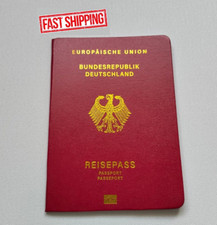 German passport imitation. Clear passport Simulation. Blank Passport props.