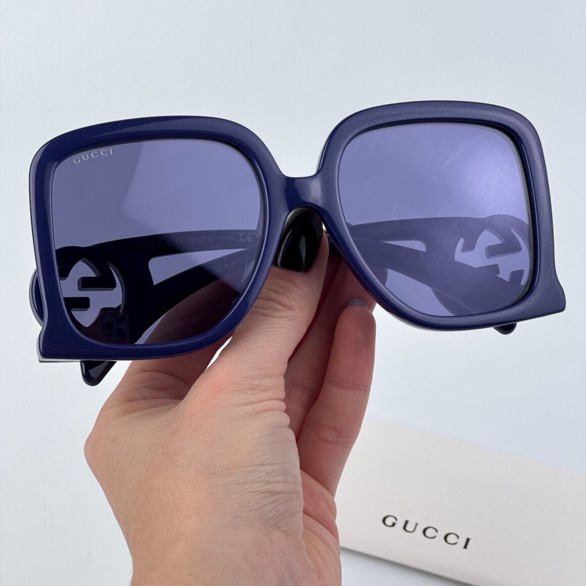NEW Gucci GG1326S 006 Violet Silver Mirror Oversized Square NEW Gucci GG1326S 006 Violet Silver Mirror Oversized Square