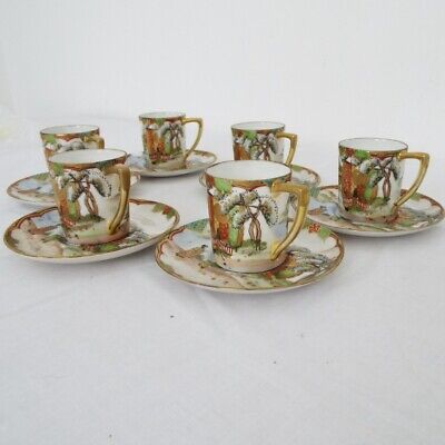Buy Vintage Noritake Japanese Porcelain Set Of 6 Coffee Cups With Saucers