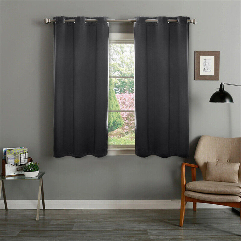 2X Blockout 90 Curtain Ring Top Window Curtain Draperies Pair Eyelet