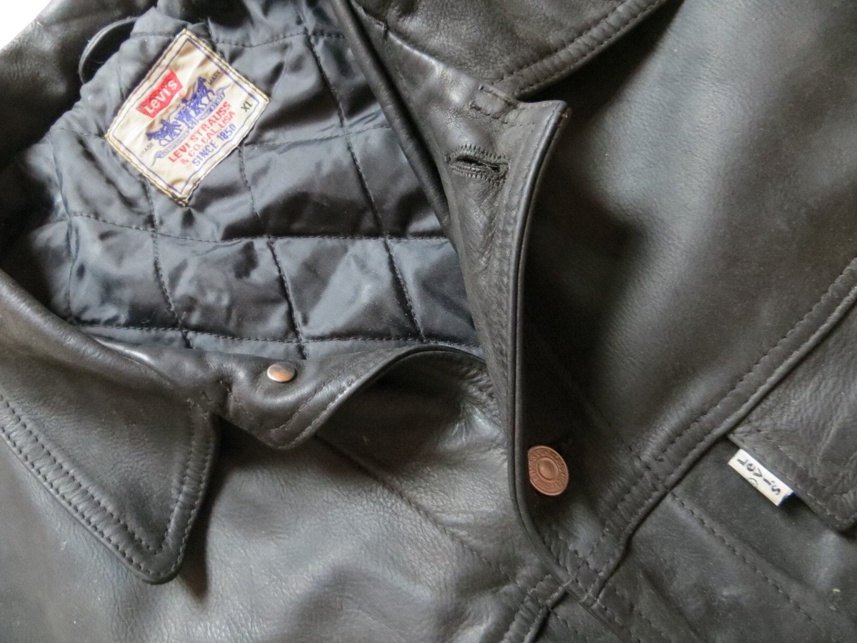 Levi's Biker Jacke Lederjacke XL schwarze Echt-Leder