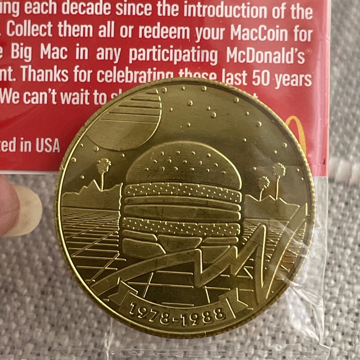 マクドナルド　ビックマック記念コイン　レア McDonalds Big Mac MacCoin 50th Anniversary 1978-1988 NEW