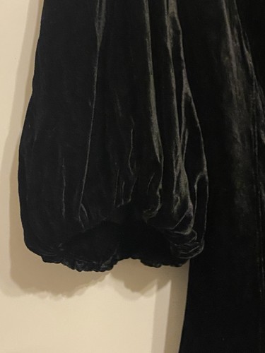 Lane Bryant Black Velvet Coat Womens 26 Whimsigoth Goth Glam 3/4 Puff Sleeves - Picture 4 of 13