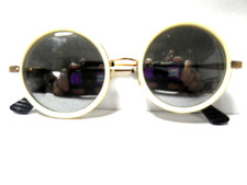 Round Eyewear Round Glasses Gold Frame Sunglasses 2 nose pieces