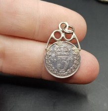 1900 Victorian Antique English Silver Threepence Three Pence Coin Pendant ????
