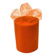 Orange Tulle Wedding Ribbon Decor - 6" x 100 Yards, Easter, Spring, Fabric