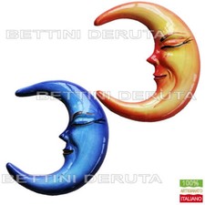 Luna in ceramica interamente decorata dipinta a mano Made in Italy parete