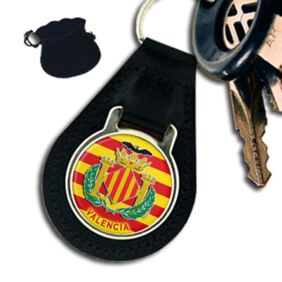 VALENCIA WAPPEN SPANIEN LEDER SCHLÜSSELANHÄNGER / SCHLÜSSELANHÄNGER GESCHENK