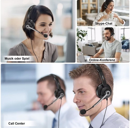 Wantek USB Headset with Mic for PC Laptop,USB+3.5mm +Type-C Jack 3-in-1 BrandNew - Picture 5 of 5