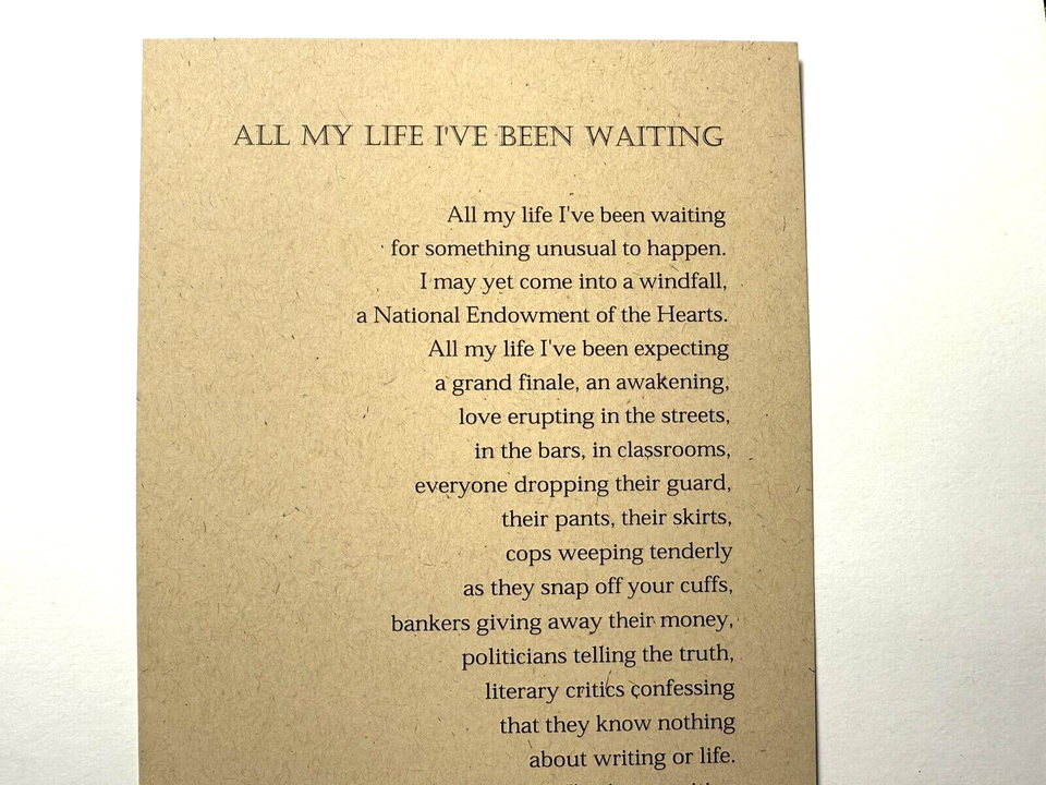 HAROLD NORSE - SIGNED BROADSIDE, 2004, KEROUAC, ALLEN GINSBERG ...