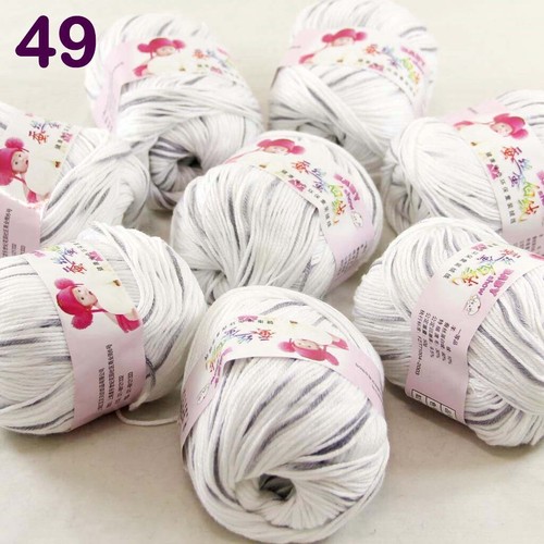BabyDK 8 Balls x 50gr Cashmere Silk Wool Hand Knit Wrap Shawls Crochet Yarn 49