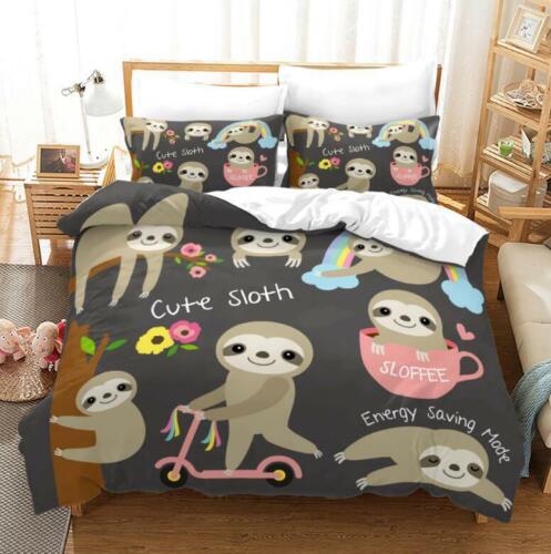 Sloth Folivora Quilt Duvet Cover Bedding Set Pillowcase Single Double King Size - Picture 45 of 64