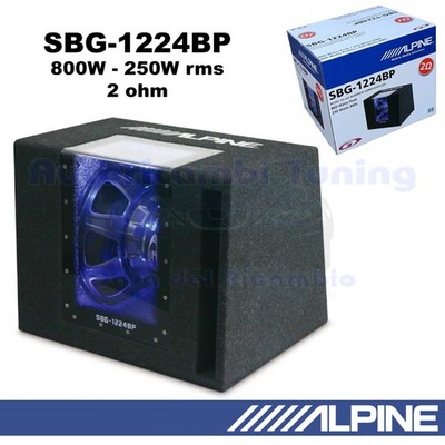 ALPINE SBG-1224BP Subwoofer Passiv Bass Reflex IN Lautsprecher 30 CM 12'' 800W 2