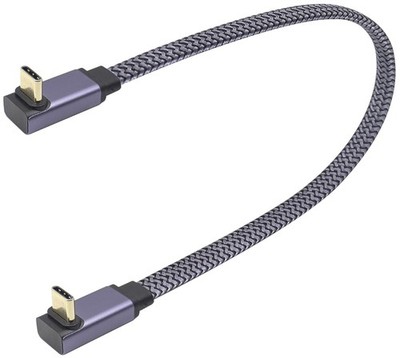 Braided 90 Degree USB 3.1 Type C Cable Flat Short Up&Down Angle USB Type C 3.1 M