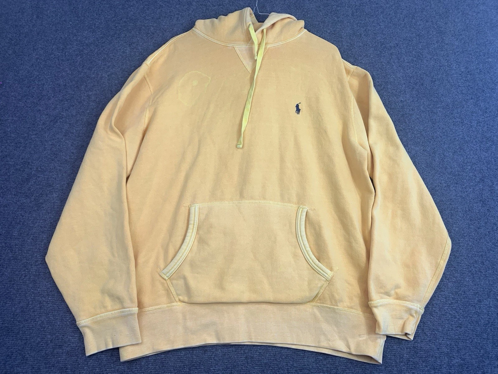 Polo Ralph Lauren Denim & Supply Hoodie Yellow Long Sleeve Fleece Mens Large