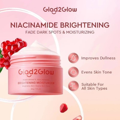 GLAD2GLOW Niacinamide 5% Pomegranate Moisturizer   Brightening Formula, 30g × 5