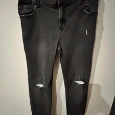 Wonder Nation Slim 14 Husky Black skinny jeans with distressed details