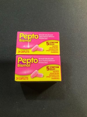 PEPTO BISMOL 5 SYSTEM RELEIF 2 BOXES OF 24 CAPLETS - EXP 2/2027