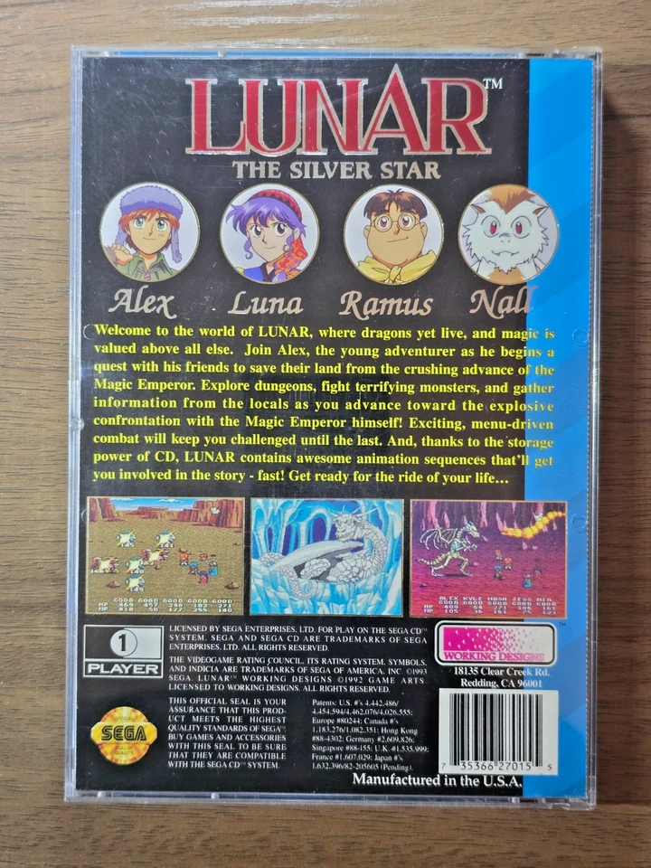 Lunar: The Silver Star (Sega CD, 1993) CIB - Image 2 of 4