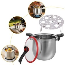 Deep Stainless Steel Stock Cooking Pot With Lid Brew Boiling Cater Stew Soup Pot