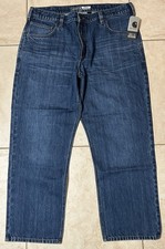 Carharrt Loose Fit Straight Leg Blue Work Jeans Men  s Size 38x30 New With Tag
