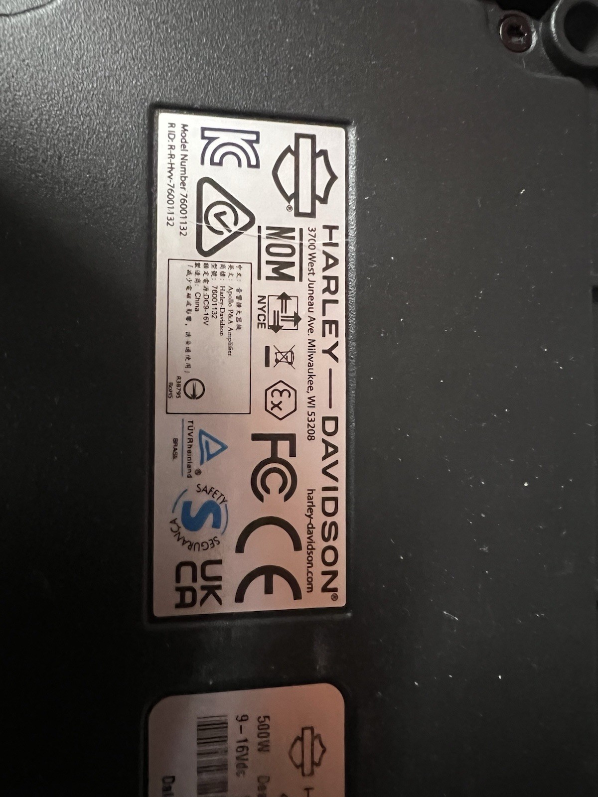 Harley Davidson 500 Watt Amp 2024-25 Road Glide