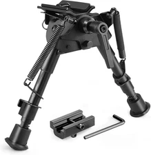 TW TWOD Rifle Bipod 6-9 Inch Adjustable Spring Return Picatinny & Swivel-Stud...