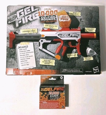 NERF Pro GelFire Mythic w/ 10,000 Gelfire Rounds and Pack of 15,000 Rounds NEW