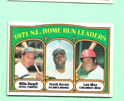 (1) STARGELL  / AARON / MAY 1972 TOPPS  # 89 LEADERS EX-MT CARD (N2133)