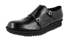 PRADA Double Monk Strap Dress Shoes x Sneakers Sole Black NEW -  US 12 EU 45