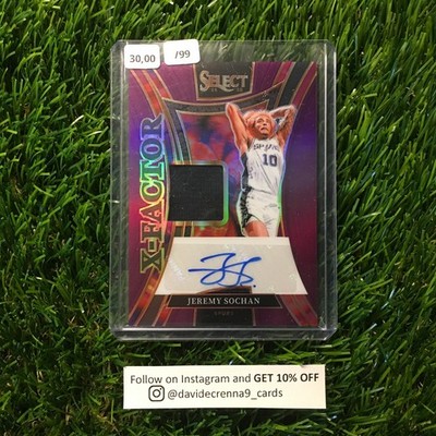 Jeremy Sochan 2024-25 Panini Select #XMS-JER X-Factor Jersey Auto Purple - 02/99