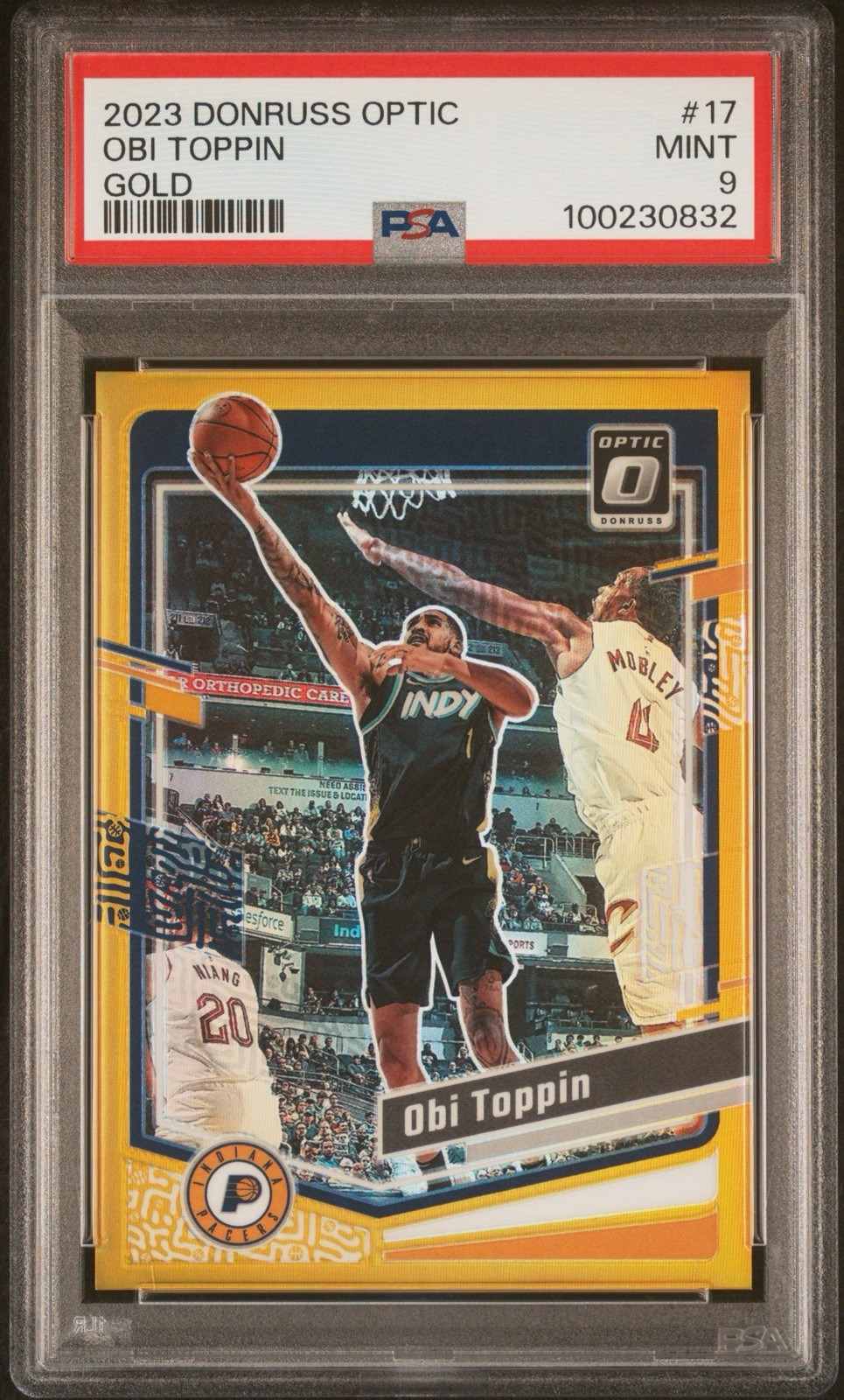 2023 Panini Donruss Optic Obi Toppin True Gold /10 PSA 9 #17 Pacers