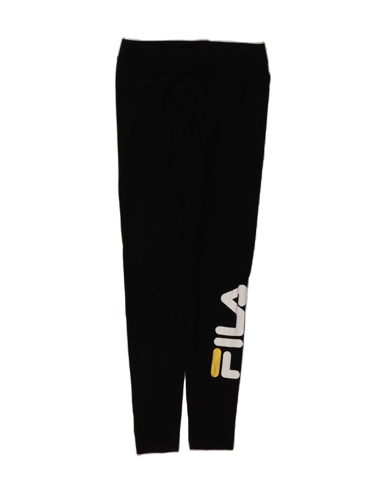 FILA Leggings Donna Grafici UK 12 Medium Nero Cotone DI46