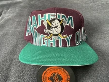 RARE NEW 90s Anaheim Mighty Ducks SnapBack Hat by APEX ONE VINTAGE