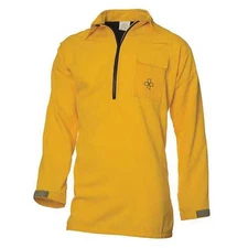 Coaxsher Fc106-M Wildland Fire Shirt, M, Yellow, Zipper