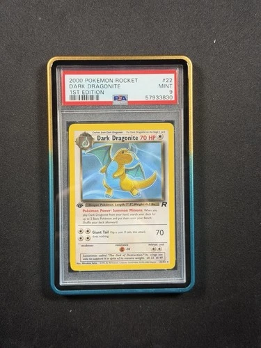 Dark Dragonite #22 Non-Holo 1st Edition Team Rocket 2000 Pokémon PSA 9