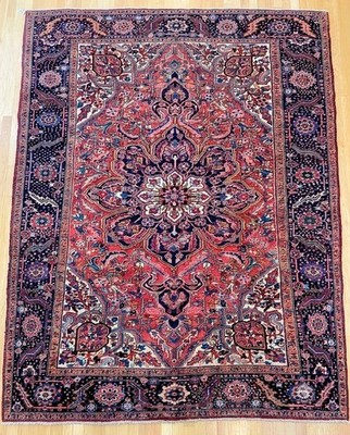 Vintage Heriz Hand-Woven Middle Eastern Rug 11' 3'' x 8' 9''